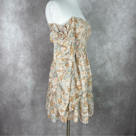 Wilfred x Aritzia Tempest Mini Smocked Chiffon Mini Dress Women's Sz S - Picture 6 of 10